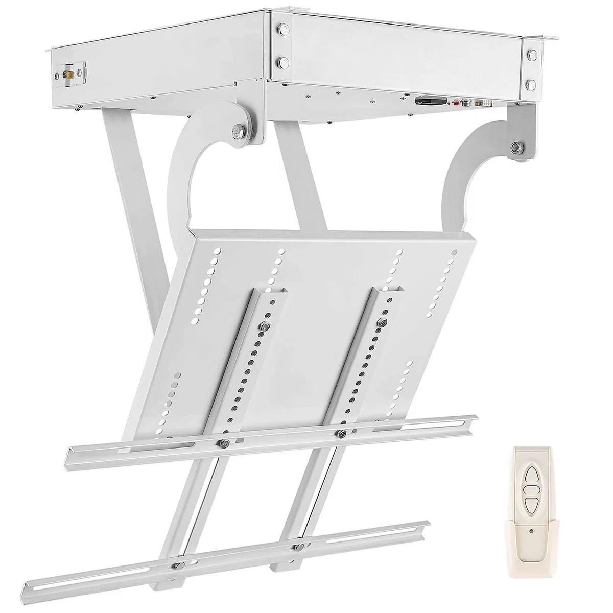 Supporto TV elettrico, supporto TV motorizzato da 32-84 pollici, supporto TV elettrico telescopico con telecomando, supporto TV da parete, ribaltamento da 0 a 90°, fino a 132 libbre(42-70n)