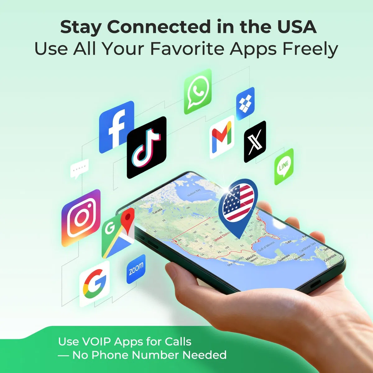 EIOTCLUB SIM USA Prepagata 15 Giorni, Dati Illimitati 5G per Viaggi negli Stati Uniti, SIM Dati Senza Contratto, Compatibile AT&T e T-Mobile, Inclusi Alaska e Hawaii