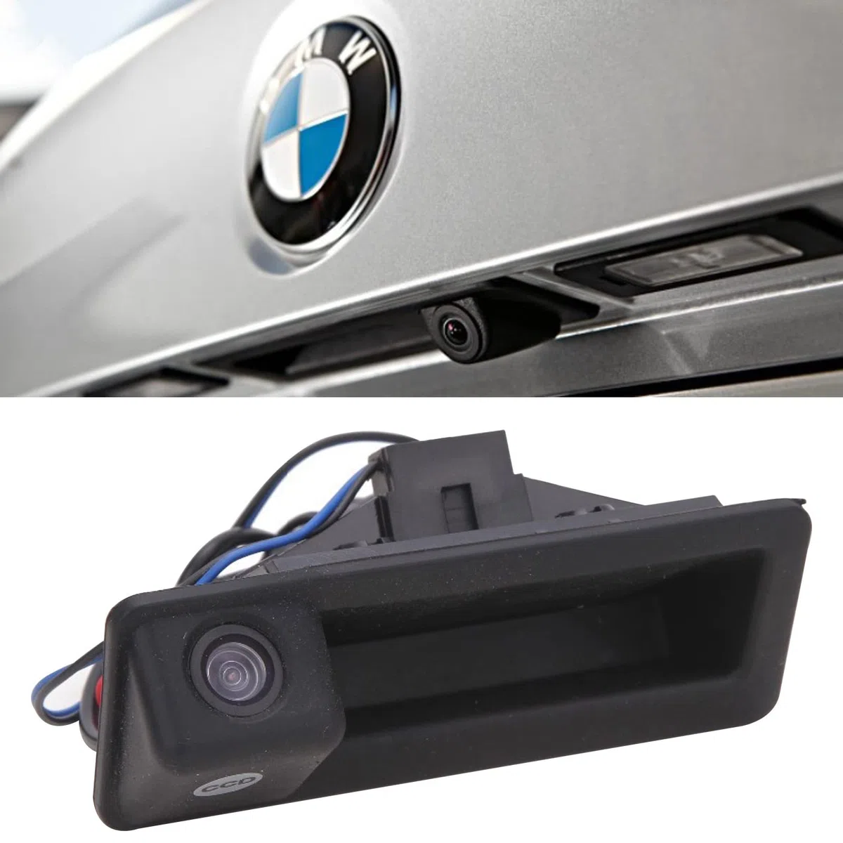 Retrocamera Auto, Telecamera per Retrovisione con Maniglia per Bagagliaio da 170 gradi, Telecamera Posteriore per Parcheggio HD per BMW E60 E61 E70 E71 E72 E82 E88 E84 E90 E91 E92 E93 X1 X5