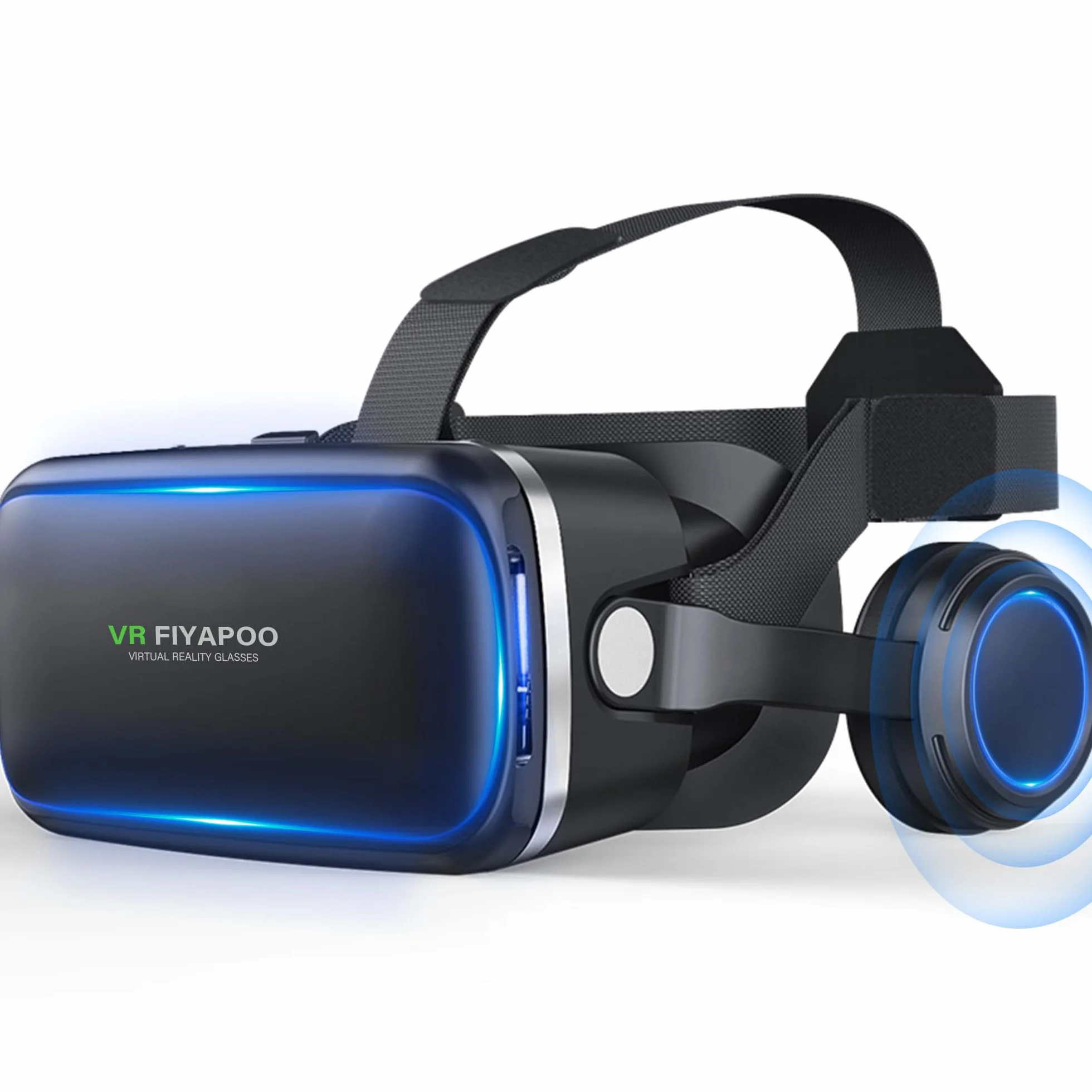 Occhiali VR 3D con Cuffie, Bambini HD Visore Realtà Virtuale per Film e Giochi, Compatibile con Smartphone Android e iPhone da 4,7 a 6,6 Pollici, Regalo di Natale Perfetto per la Famiglia