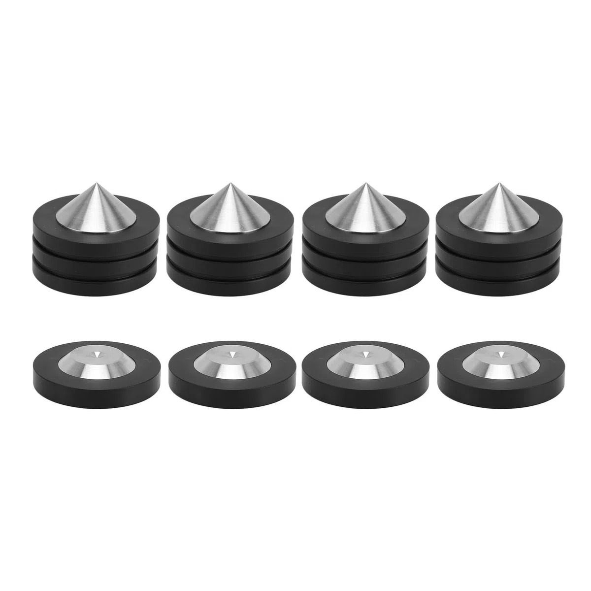 SP4937 4 pezzi di piedini isolanti per altoparlanti, piedini isolanti per giradischi HiFi destinati ad amplificatori, lettori CD/DVD e registratori, punte ammortizzanti in acciaio