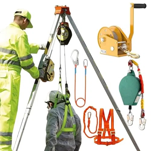 Treppiede resistente per spazi ristretti con capacità di 544,3 kg, strumento essenziale di salvataggio per luoghi alti e pozzi