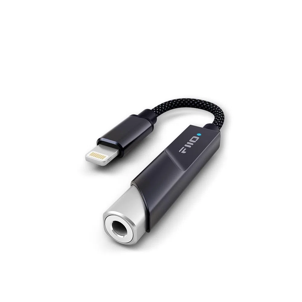FiiO KA11 - Adattatore audio da Lightning a 3,5 mm, 32 bit/384 kHz, da Lightning a Dongle USB da 3,5 mm, amplificatore HiFi DAC per Android/iOS/Windows/Mac (nero, LT)