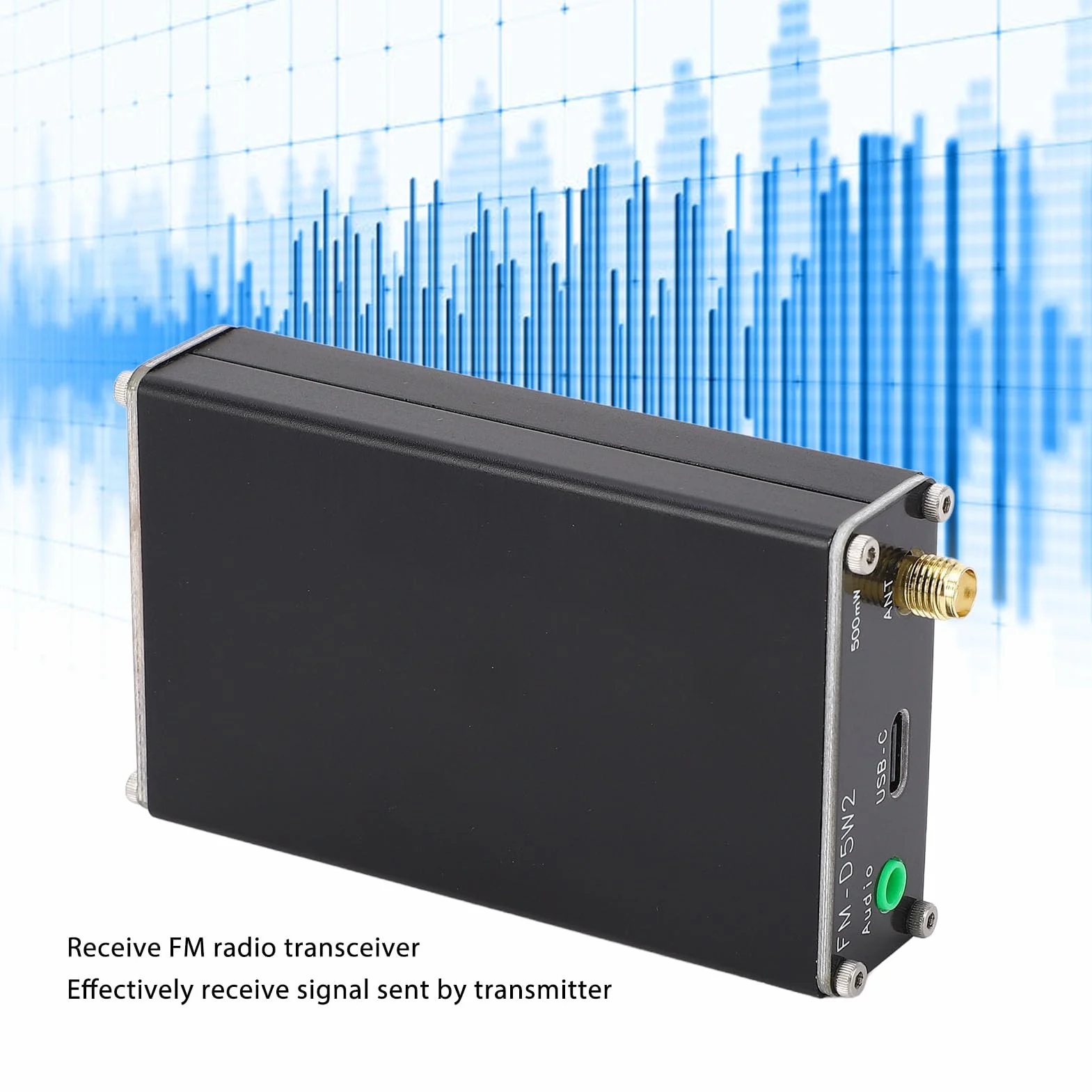 Cryfokt Trasmettitore FM a Lungo Raggio 2000 M, Stazione Radio FM Stereo con Jack Audio da 3,5 Mm, da 76 a 108 MHz, per Chiesa, Drive-in, Cinema, Parcheggio, Scuola, Supermercato