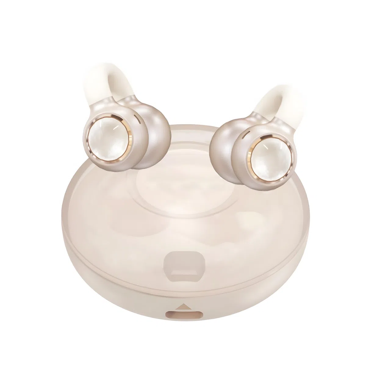 Auricolari aperti aggiornati con clip, vestibilità comoda e suono cristallino, 80 ore di riproduzione, Bluetooth 5.4, wireless, ideali per orecchie piccole, sport, allenamenti, (oro champagne)
