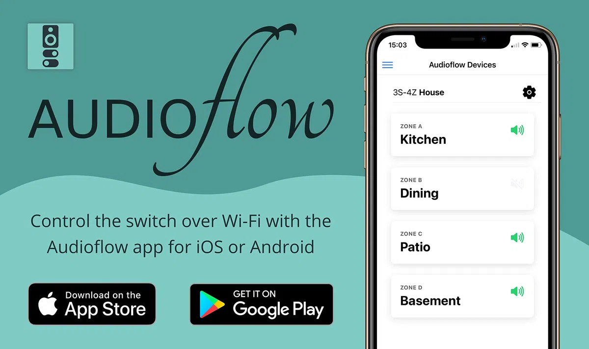 Audioflow - Interruttore per altoparlante intelligente a 3 zone
