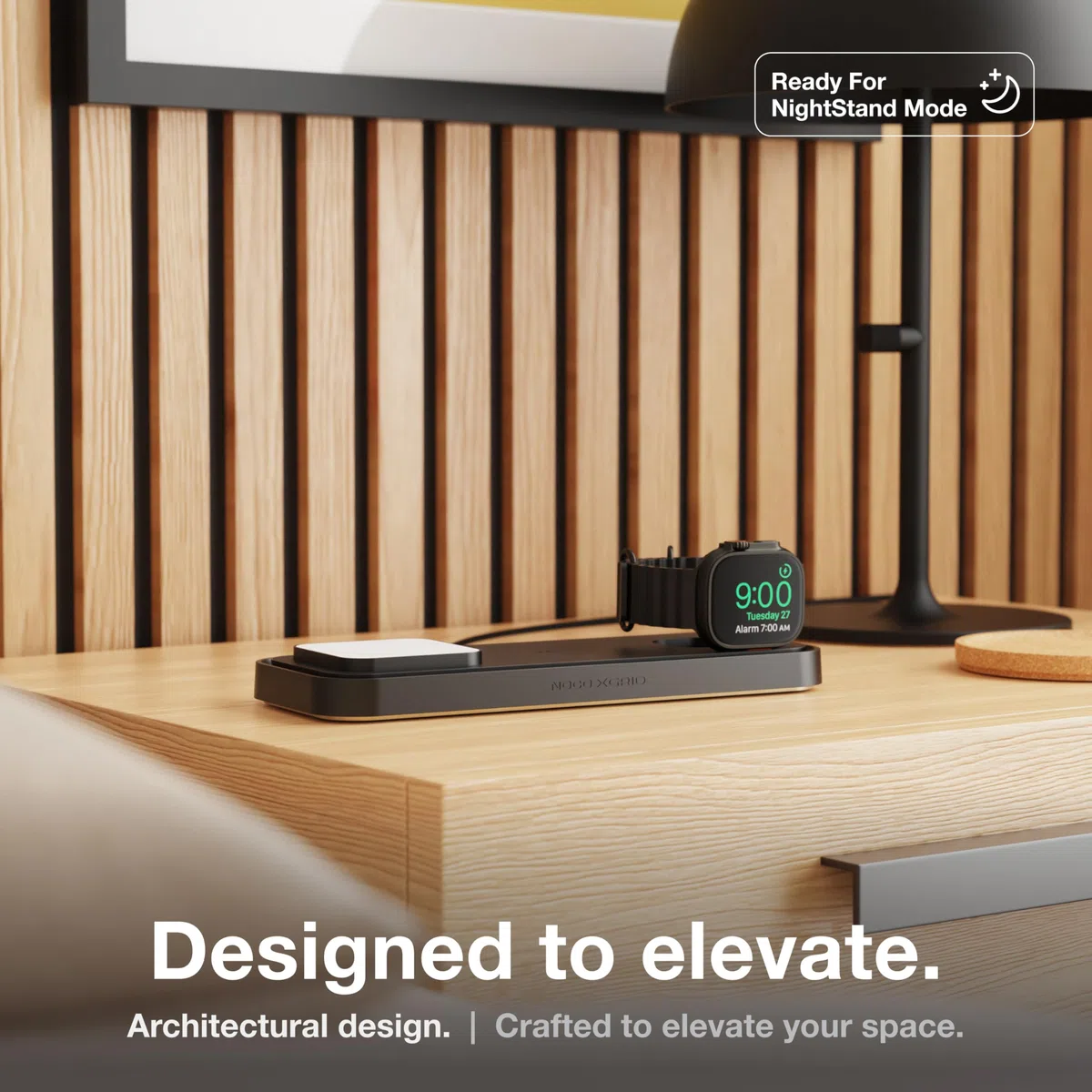 NOCO XGrid XDP3: Base di Ricarica Wireless 3-in-1 – Stazione di Ricarica per iPhone, Apple Watch e AirPods – Compatibile MagSafe, Certificata Qi2 – Con Caricatore USB-C 45W e Cavo da 2m