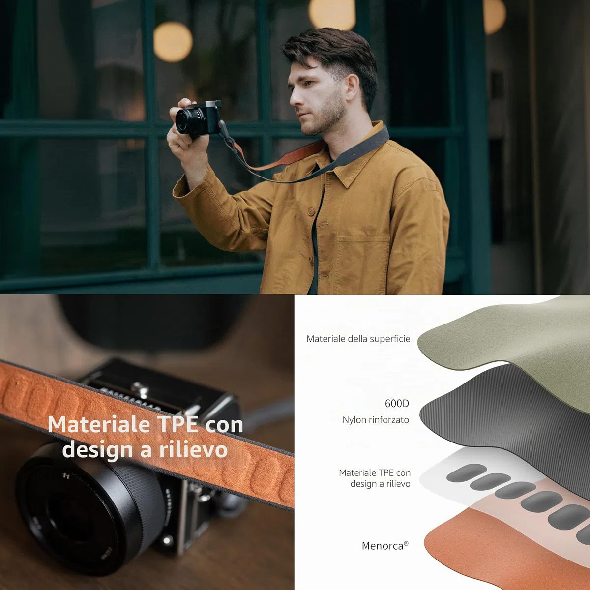 PGYTECH Tracolla per fotocamera in stile retrò, regolabile, alla moda, a sgancio rapido