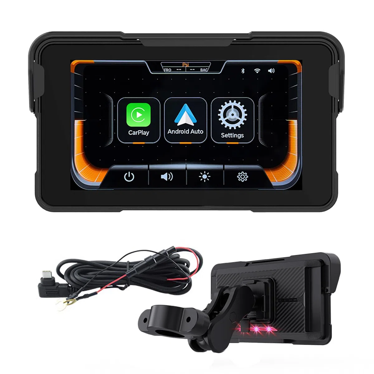 Cruscotto per Moto con Schermo Touch IPS da 5 Pollici, Car Play e Android Auto, Resistente e Facile da Usare, Nessuna Pressione dei Pneumatici