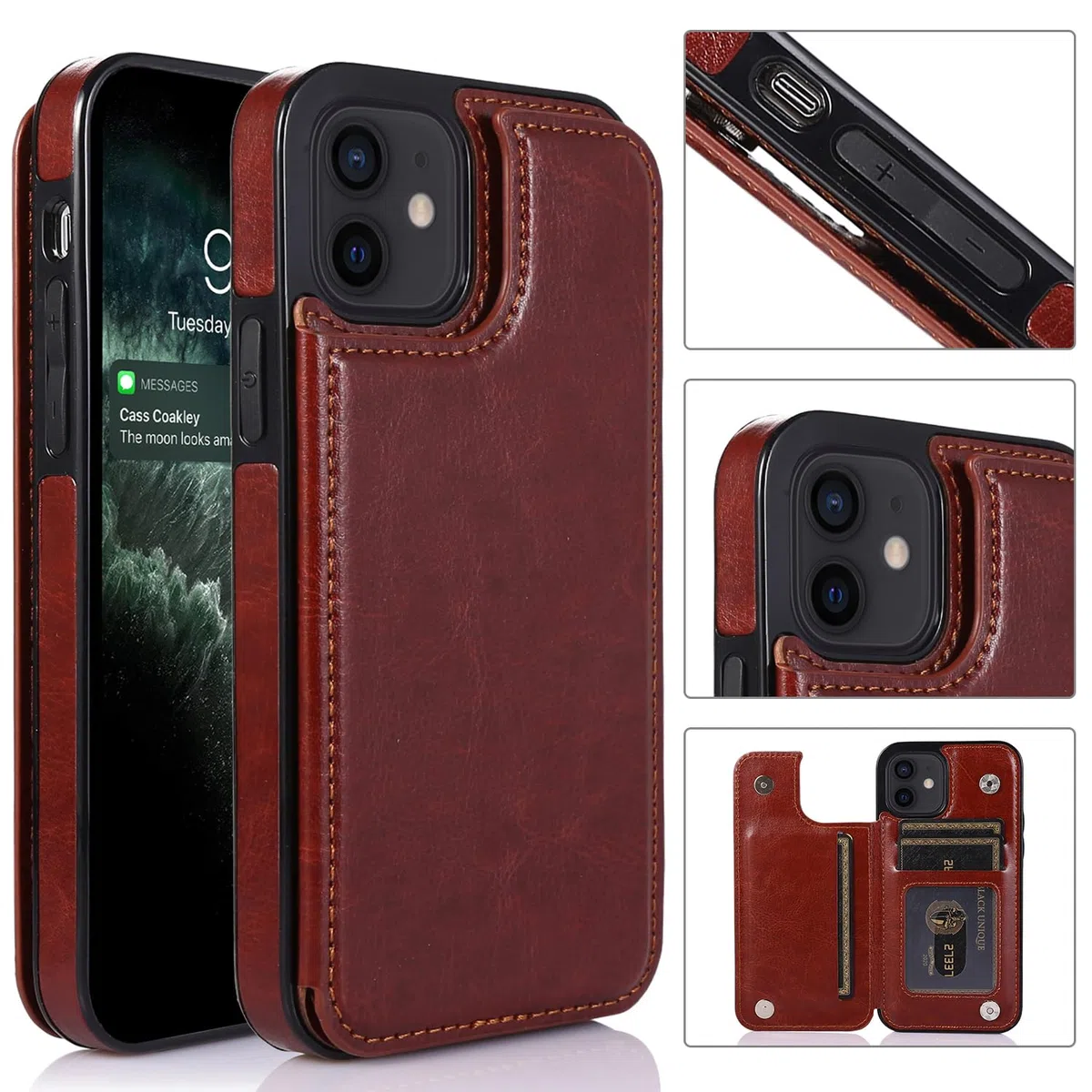 Custodia per Cellulare per iPhone 15/15pro/15pro Max/15 Plus, Copertura Protettiva Multifunzione con Doppia Fibbia Magnetica Modello Crazy Horse,15pro Max,Rose Red