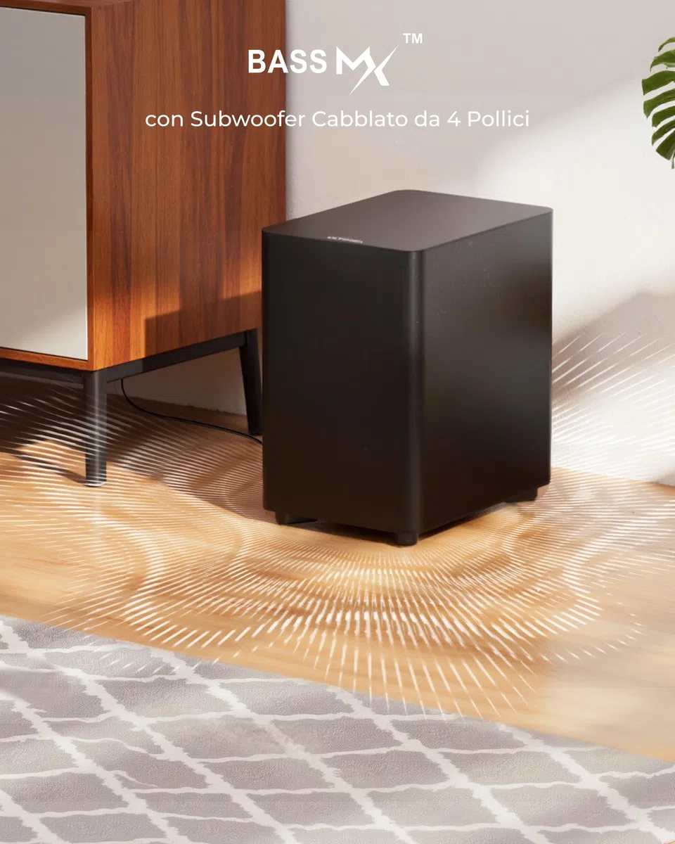 ULTIMEA 7.1ch Soundbar con Dolby Atmos, Soundbar TV con Subwoofer e 4 Altoparlanti Surround, Sistema Audio Surround 3D per Home Cinema, HDMI eARC, Bluetooth 5.3, app, Aura A60