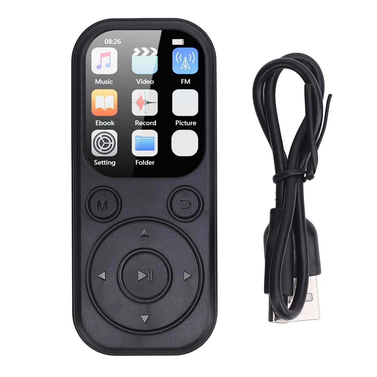VBESTLIFE Lettore MP3 Bluetooth 5.4 con Supporto per Scheda di Memoria da 128 GB Suono HiFi Lettore Musicale Portatile con Schermo da 2,01 Pollici (Con scheda di memoria 64G)