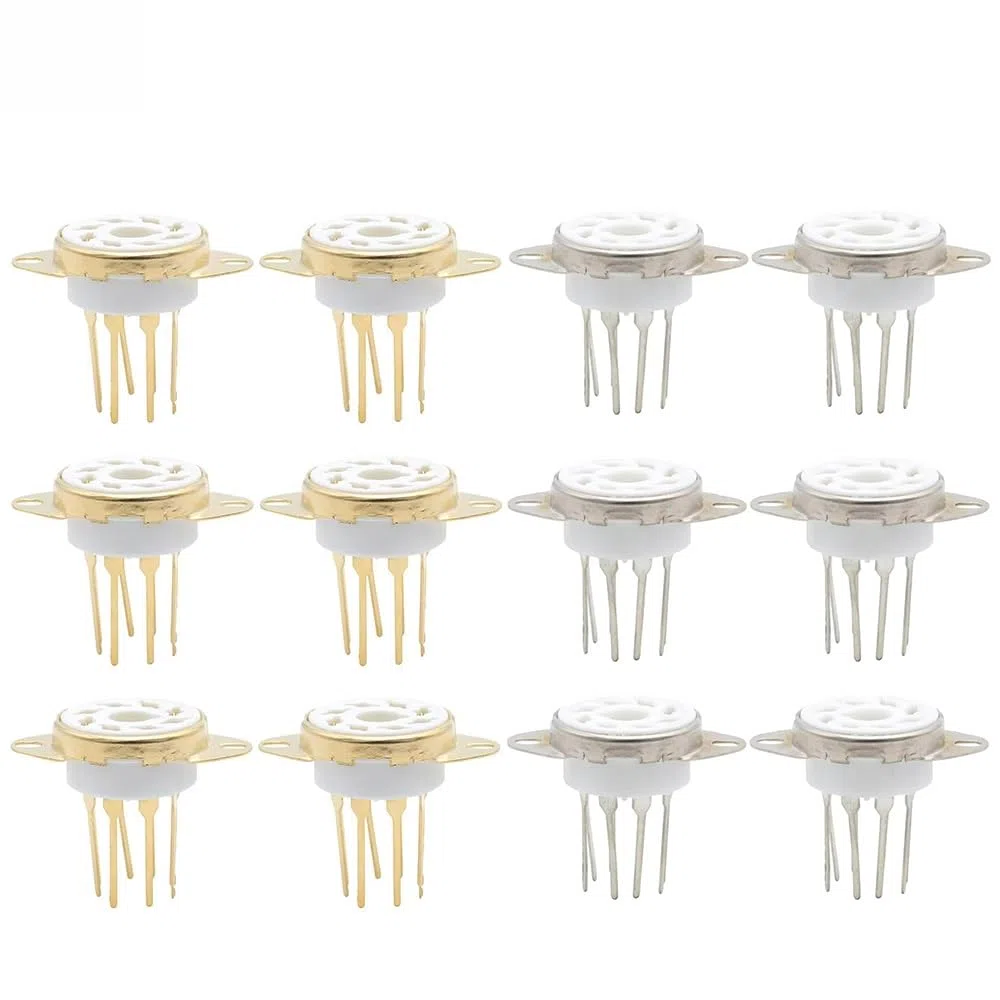 Zoccoli in Ceramica, 8 Pin K8A Zoccoli in Ceramica Ottale for Valvole Base Perni Lunghi for KT88 KT66 6SN7 5AR4 GZ34 5881 6V6 5U4G 6550 6J7 6SJ7 AMP Fai da Te(Tin Plated 10pcs)