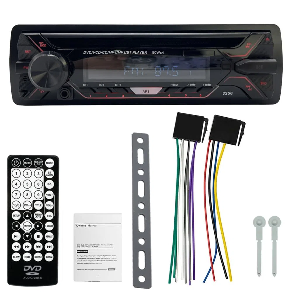 Autoradio Stereo Pannello Rimovibile 1 DIN 12V Radio FM MP3 Bluetooth CD VCD MP3 SD USB Ricevitore Multimediale Auto