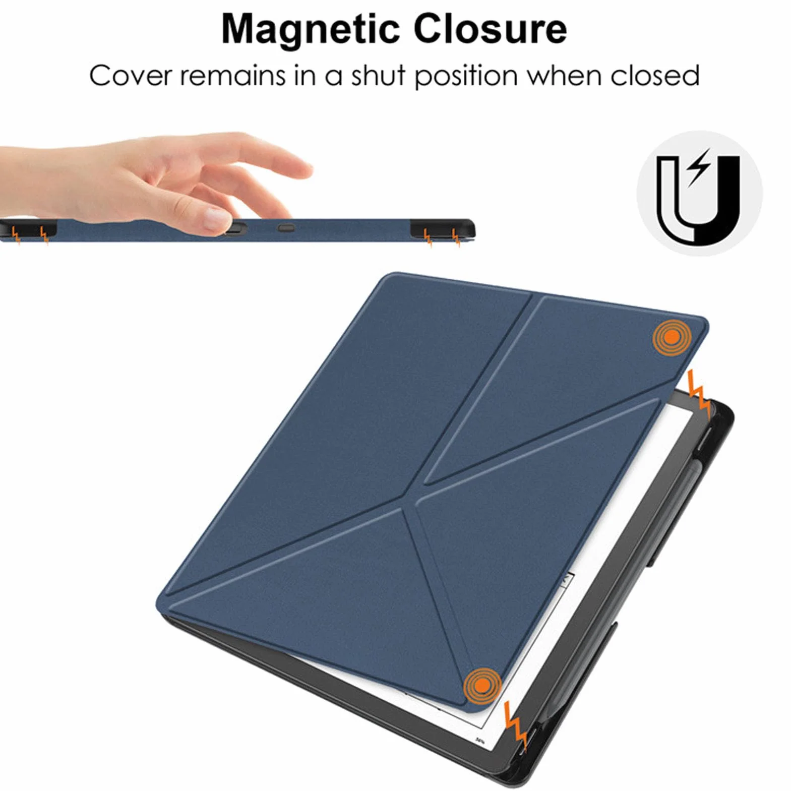 Copertina per Libro in Pelle PU Sottile e Leggera, Copertura Automatica da 10,2 Pollici con Portapenne per Kindle Scribe 2024 2022 (BLUE)