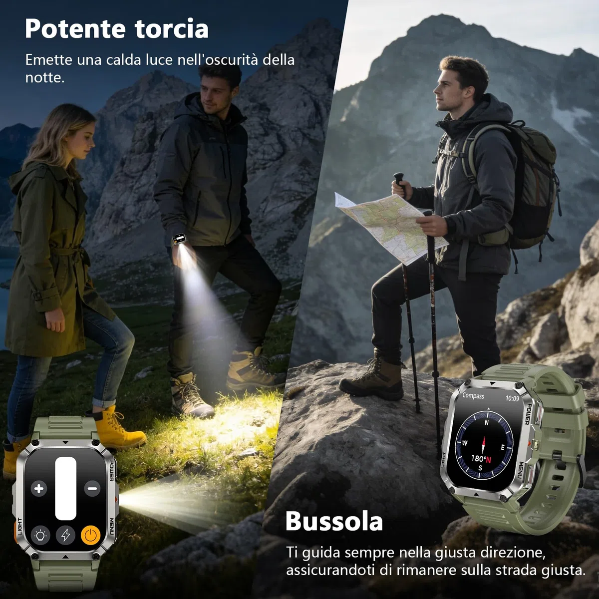 Blackview Smartwatch Uomo, 2.01" Smartwatch Militare Uomo Fitness con Chiamate Bluetooth Orologio Intelligente 115+ Modalità Sportive/900 mAh/Sonno/Cardiofrequenzimetro/Torcia/Bussola per Android IOS