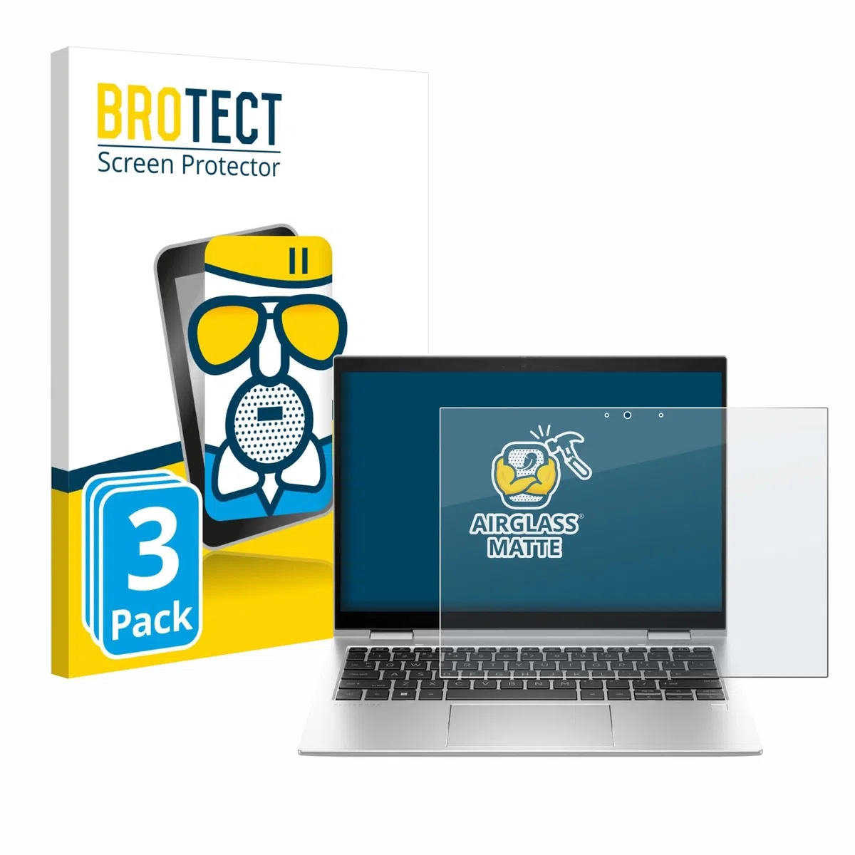 brotect 3 Pezzi Pellicola Vetro per HP Elite x360 830 G10 2-in-1 | Opaca Protezione Schermo Made in Germany, Anti-Riflesso Durezza 9H Anti-Graffio