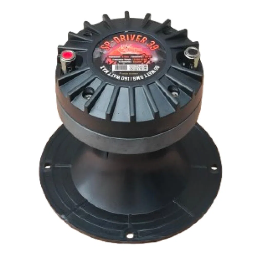 KIT SET PER SP AUDIO SP DRIVER 39, 1 driver a compressione con tromba da 12,7 cm di diametro, da 80 watt rms 160 watt max, 8 ohm, 105 db spl, bobina da 1,35", 1 pezzo + condensatore omaggio