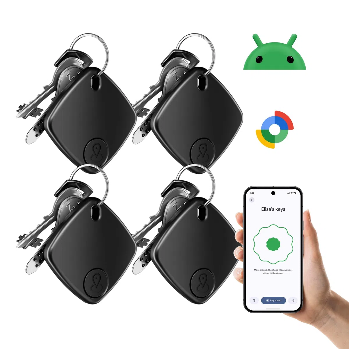Novzix Finder Tracker S1, funziona con Apple Find My, Smart Tracker e Key Finder, batteria sostituibile, impermeabile, localizzatore di oggetti per chiavi, borse, portafogli, bagagli (Android non