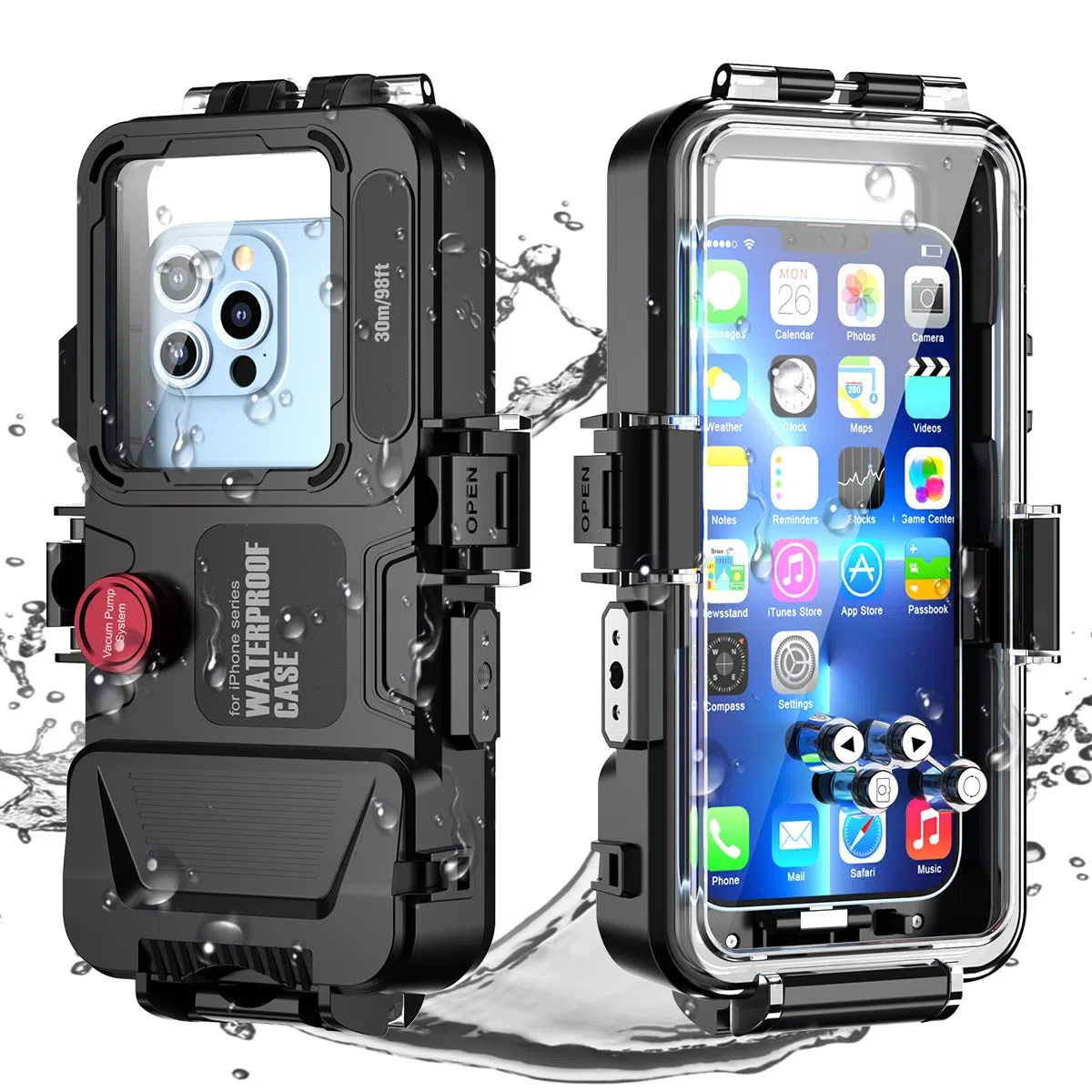 AICase 30M Fotografia subacquea Seatouch 4 Max Custodia subacquea per iPhone 14 pro max/13 pro max/12 pro max/12 mini/11/11 pro/11 pro max/XR/X/8 Plus/7 Plus universal waterproof case for all iphones