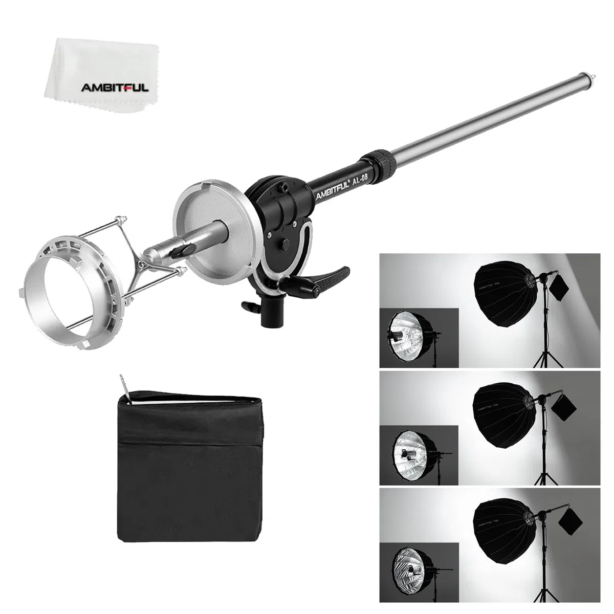 AMBITFUL AL-08 Bowens Softbox riflettore estensibile staffa adattatore di montaggio | per Bowens Elinchrom Profoto Speedlite Stduio Flash