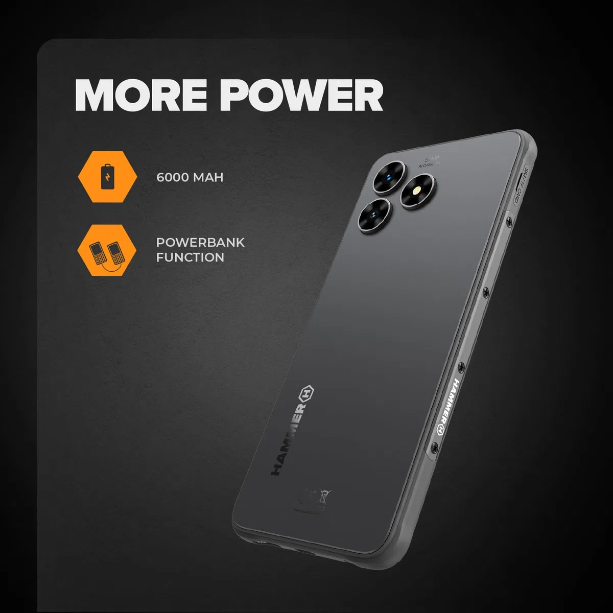 Hammer Blade Va 5G Smartphone ultra-rugged, IP69, 6000mAh, 6,56 pollici, 8GB di RAM integrata, 128/1T GB, Android 14, fotocamera da 50mpx, schermo Gorilla Glass, NFC, VoLTE
