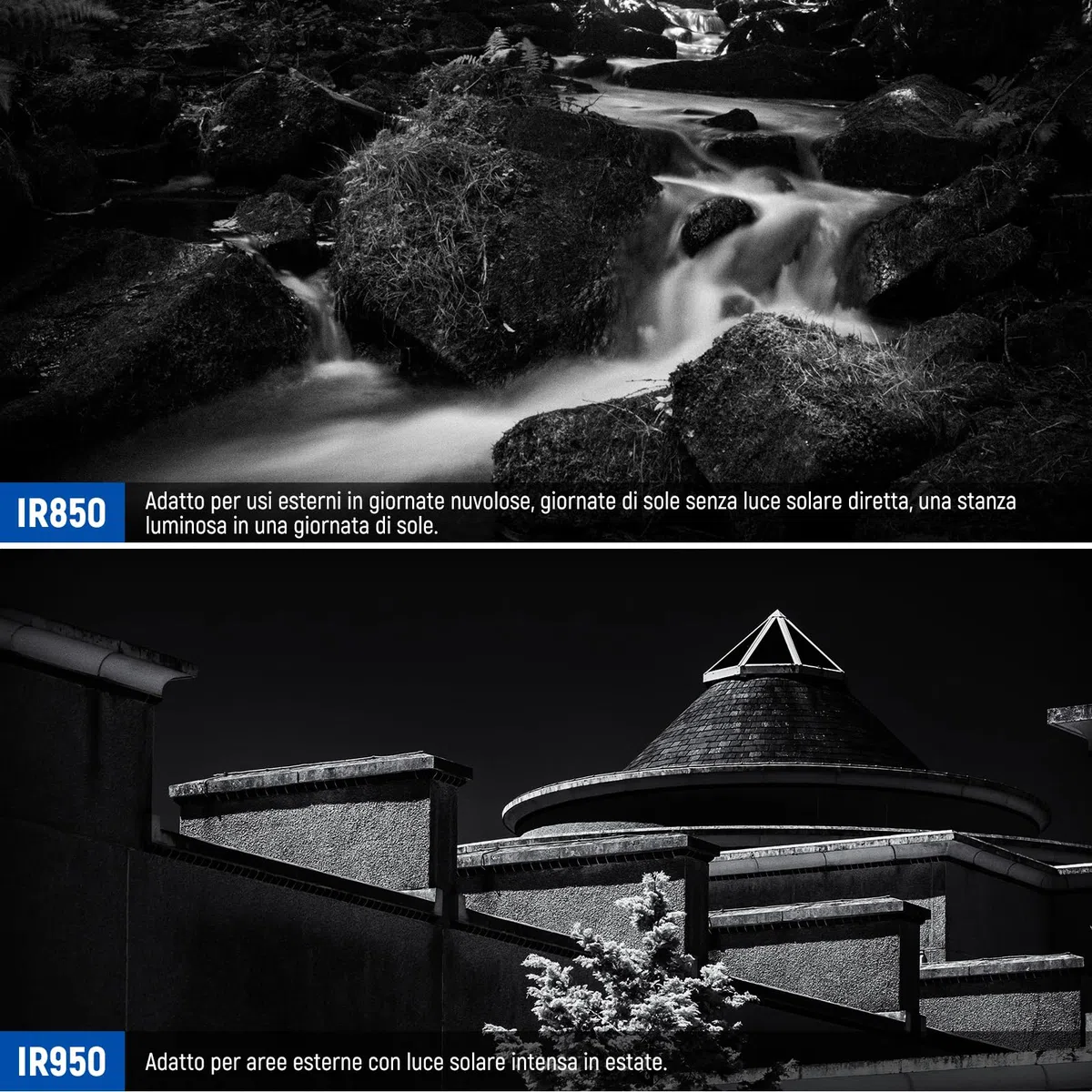 NEEWER Set di Filtri a Infrarossi 77mm, 4 Filtri IR per Raggi X IR720/IR760/IR850/IR950 con Custodia e Panno, Compatibile con Canon Nikon Sony Panasonic Fuji Kodak, le fotocamere DSLR Supportate IR