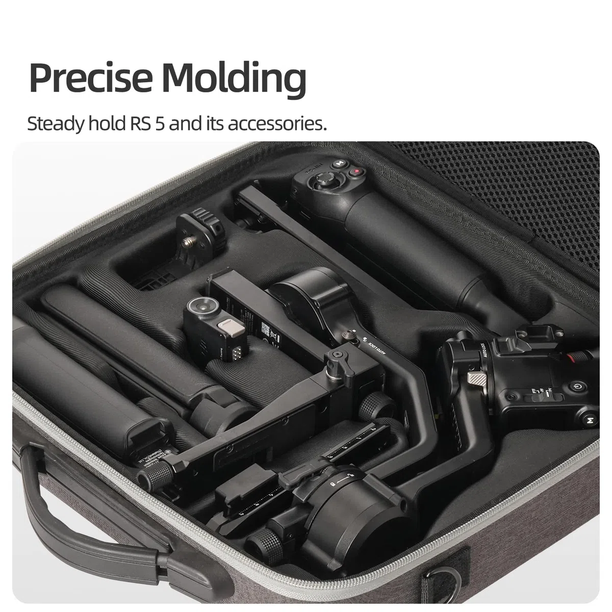 Custodia da trasporto per DJI RS 5 Combo, custodia portatile rigida, custodia protettiva a tracolla, custodia da viaggio per stabilizzatore cardanico DJI Ronin RS5 e accessori, grigio