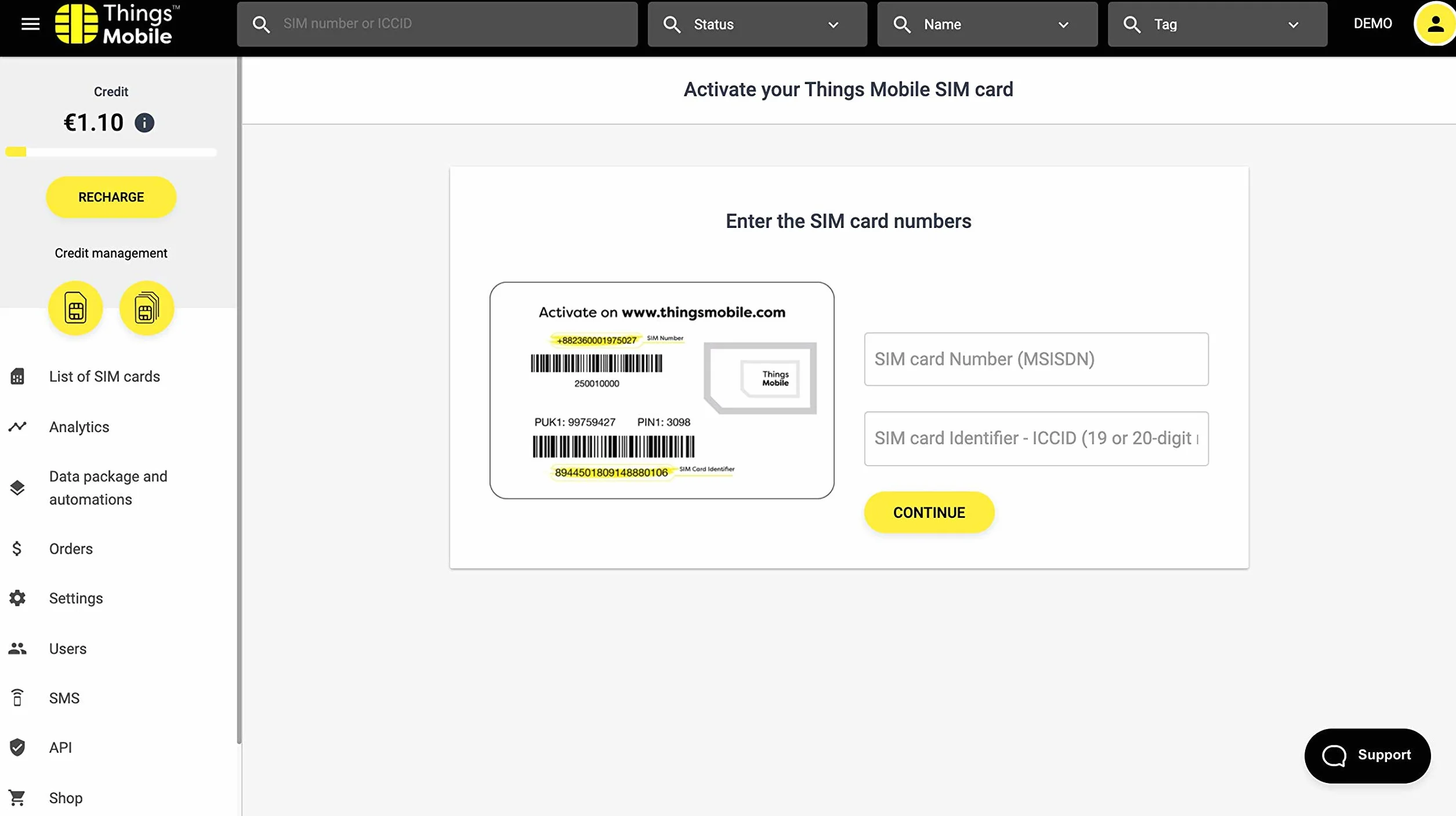 Scheda SIM per localizzatore GPS - Things Mobile - con copertura globale e rete multi-operatore GSM/2G/3G/4G, senza costi fissi. 10€ di credito Incluso