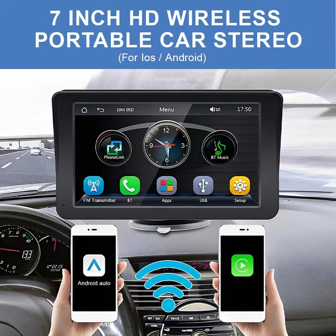 NHQZ GPS Auto,GPS Navigatore Satellitare,Navigatore per Camion,7 Pollici Touchsceen,con Avviso Guida vocale,Chiamata Bluetooth,Uscita Wireless FM,Multilingue,per Auto Camion