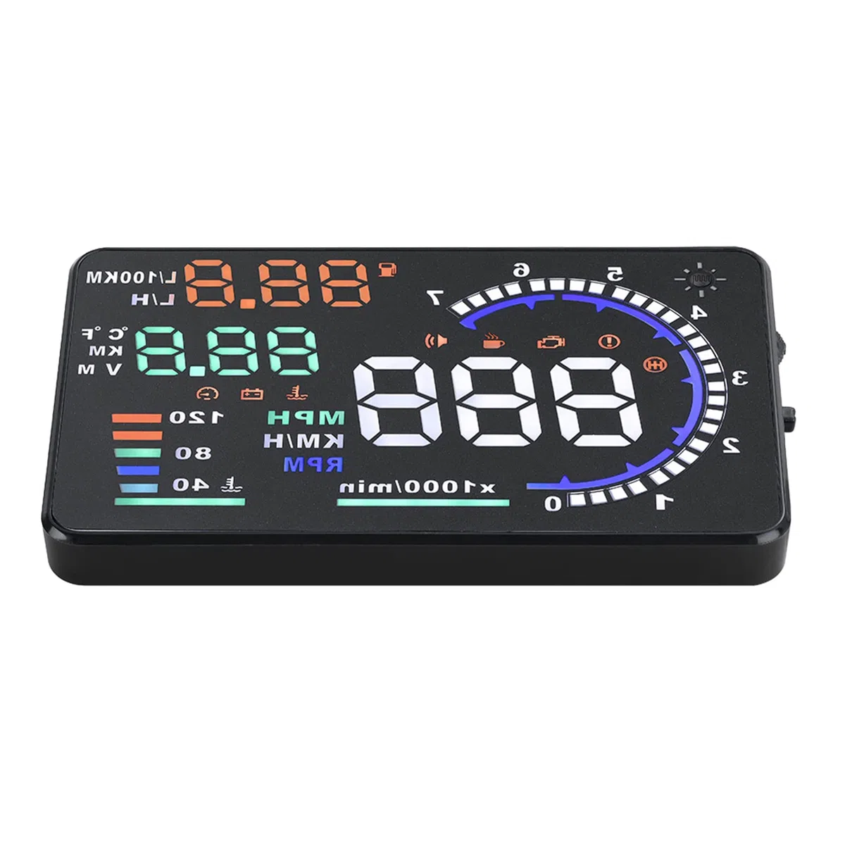 HUD per auto Head Up Display A8 5.5Inch OBD II OBD2 HUD per auto Head Up Display Auto Multi-color Windshied Schermo riflettente Velocità Display,esposizione dell'auto