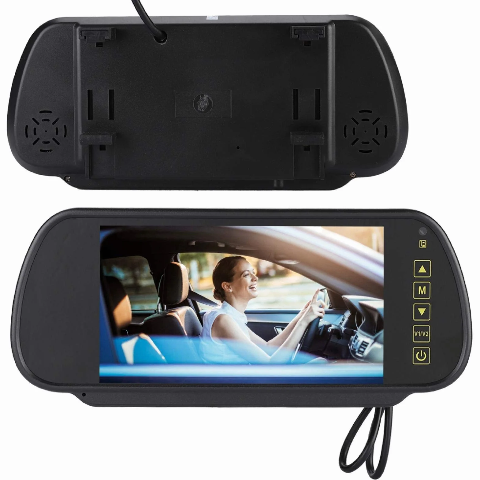 Specchietto retrovisore con telecamera posteriore da 7 pollici, supporto, display digitale a LED per auto, tutti i tipi di veicoli