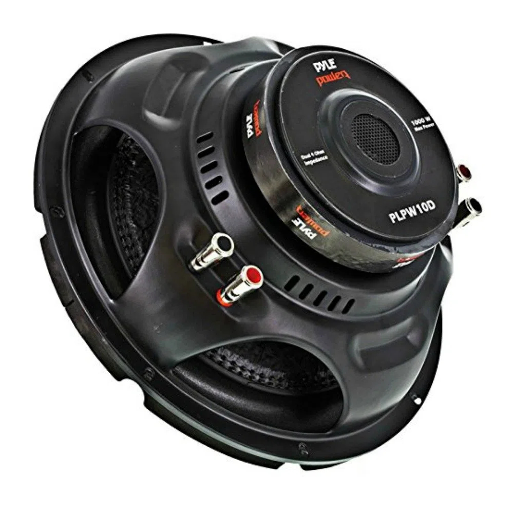 Pyle 1 SUBWOOFER PLPW10D PLPW 10D 25,00 cm 250 mm 10" da 500 Watt rms 1000 Watt Max Doppia Bobina 4 + 4 Ohm dvc Dual Voice Coil per Cofano Bagagliaio Auto, 1 Pezzo