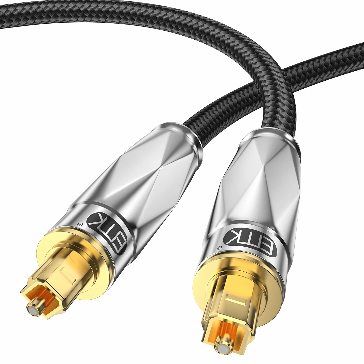 EMK Cavo audio ottico Toslink Spdif Cavo in fibra ottica digitale Audio Out Cavo per impianto stereo, soundbar, home theater, PS4 (15 metri)