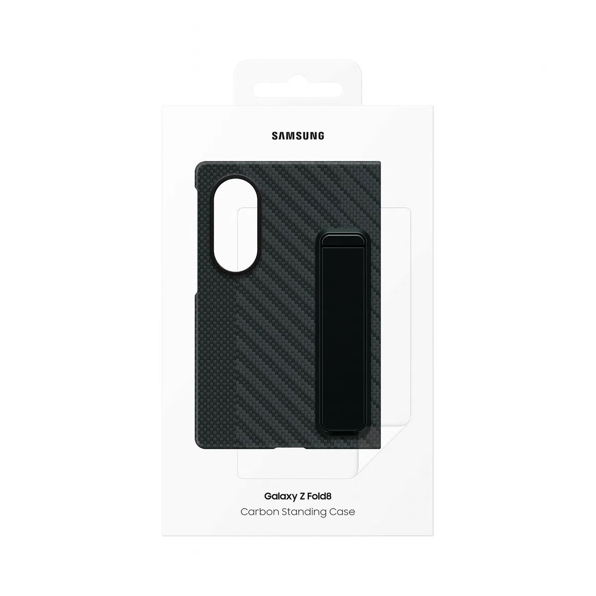 Samsung Carbon Standing Case per Galaxy Z Fold8, Black | Custodia in Fibra Aramidica con Supporto Standing a cavalletto, 2 Pellicole Schermo Anteriore Incluse
