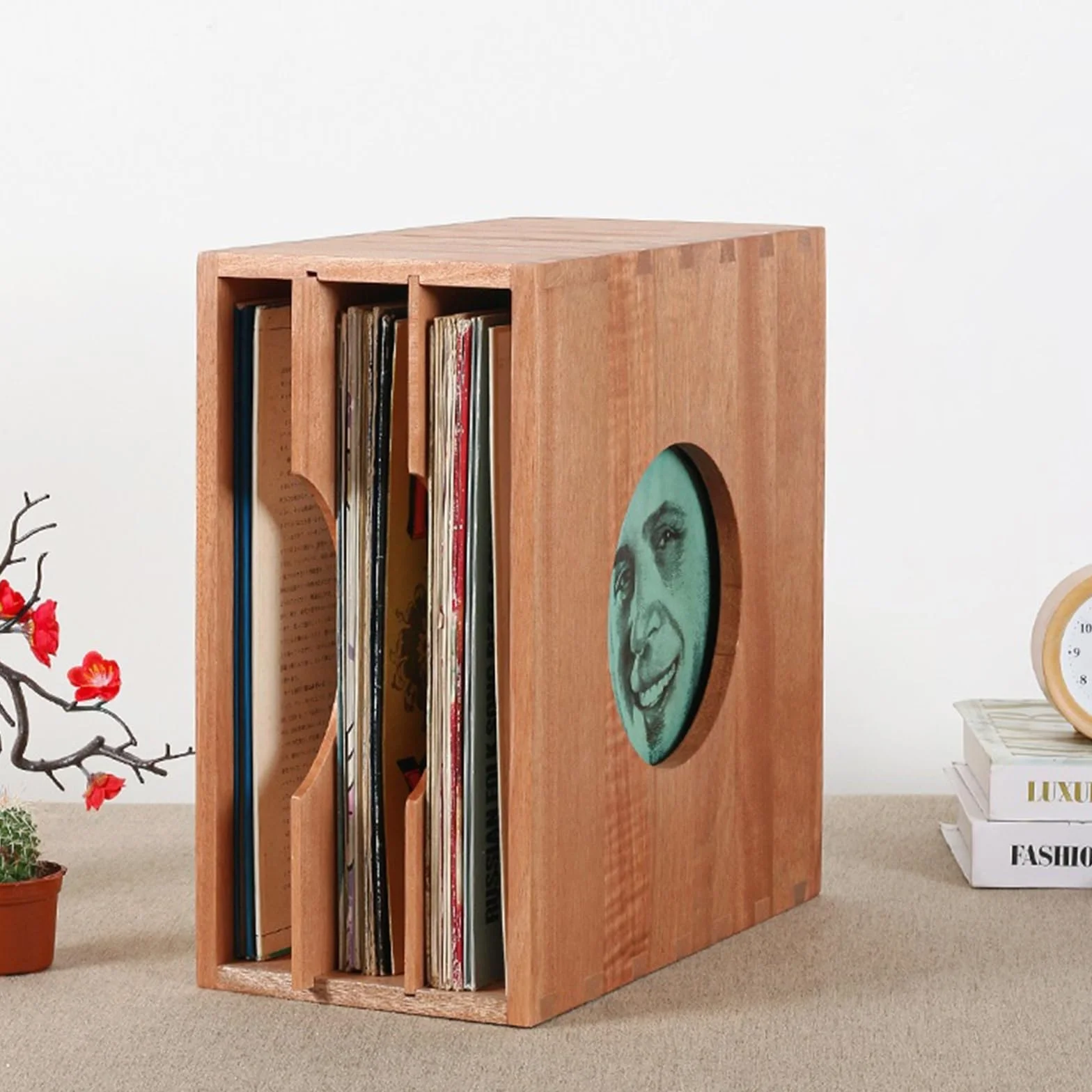 Ufficio Scatola for raccolta CD in legno massello for portadischi in vinile Scaffale porta dischi