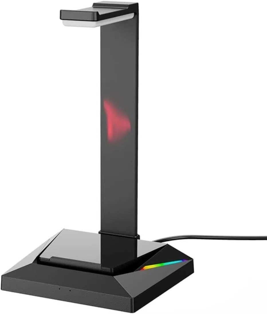 Gaming Accessori Supporto per Cuffie RGB Desktop USB Gaming Headset Rack di Stoccaggio per Auricolari con Porta di Ricarica di Tipo C Accessori per Computer Stand Over-Ear da Gioco