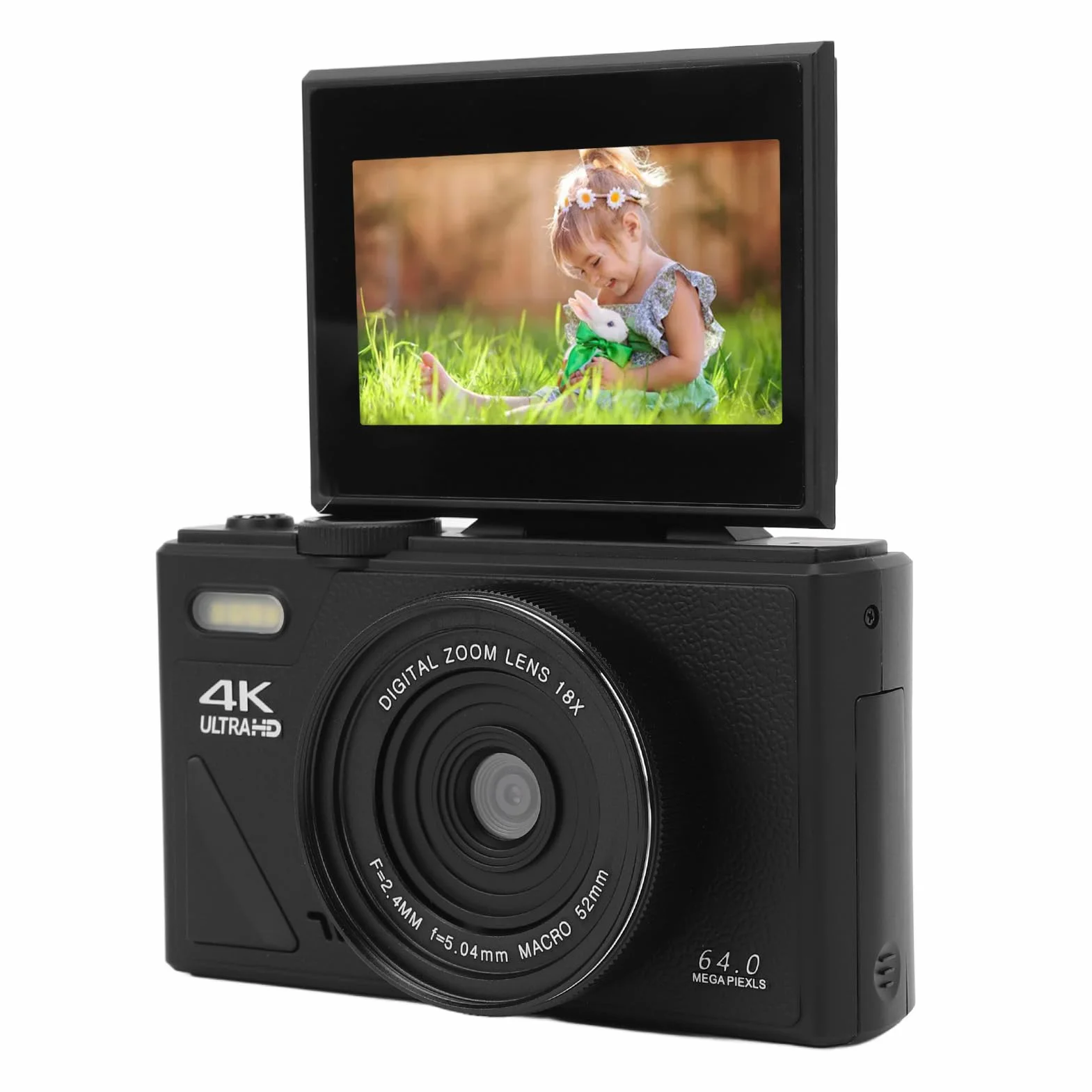 Fotocamera Mirrorless WiFi con Schermo Ribaltabile da 3 Pollici, Sensore da 64 MP, Connessione Webcam USB per Streaming Live, Batteria Agli Ioni di Litio, Funzioni Multiple (BLACK)
