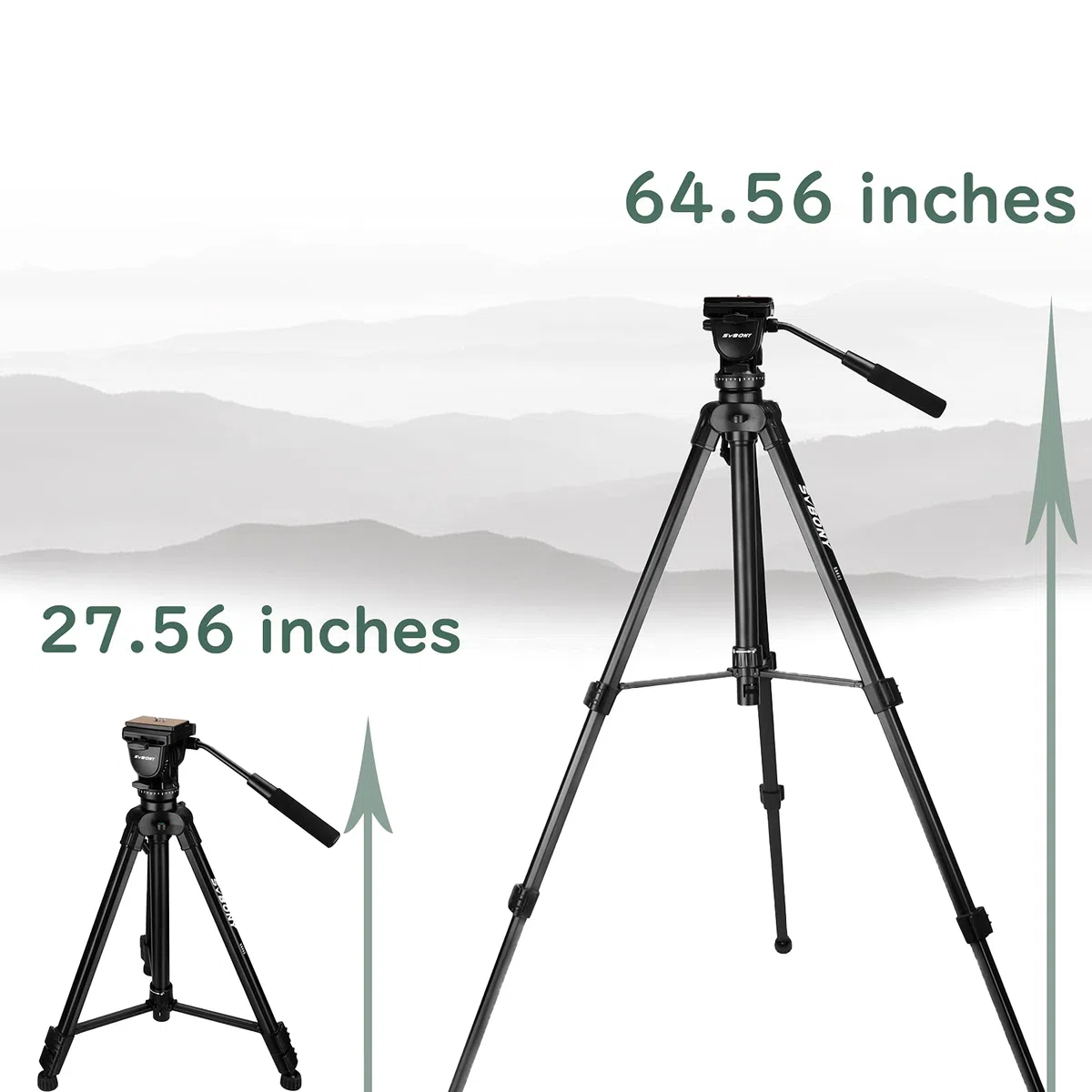SVBONY Treppiede SA402, treppiede da viaggio in alluminio con piastra a sgancio rapido da 1/4" per cannocchiale e fotocamere reflex digitali DSLR, carico fino a 6 kg