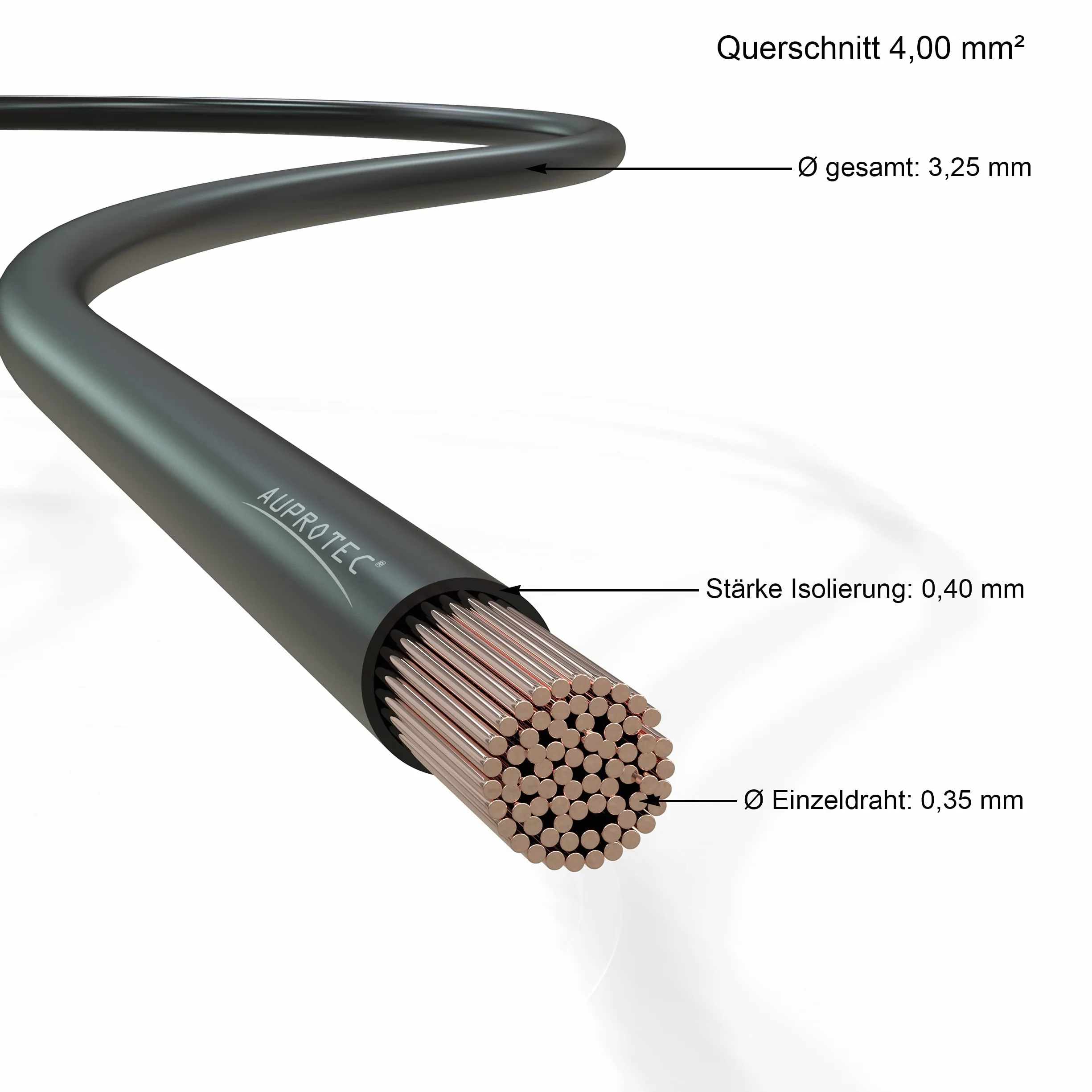 AUPROTEC Cavo per veicoli 4,0 mm² - 2 colori da 10 m FLRY-B ad anello