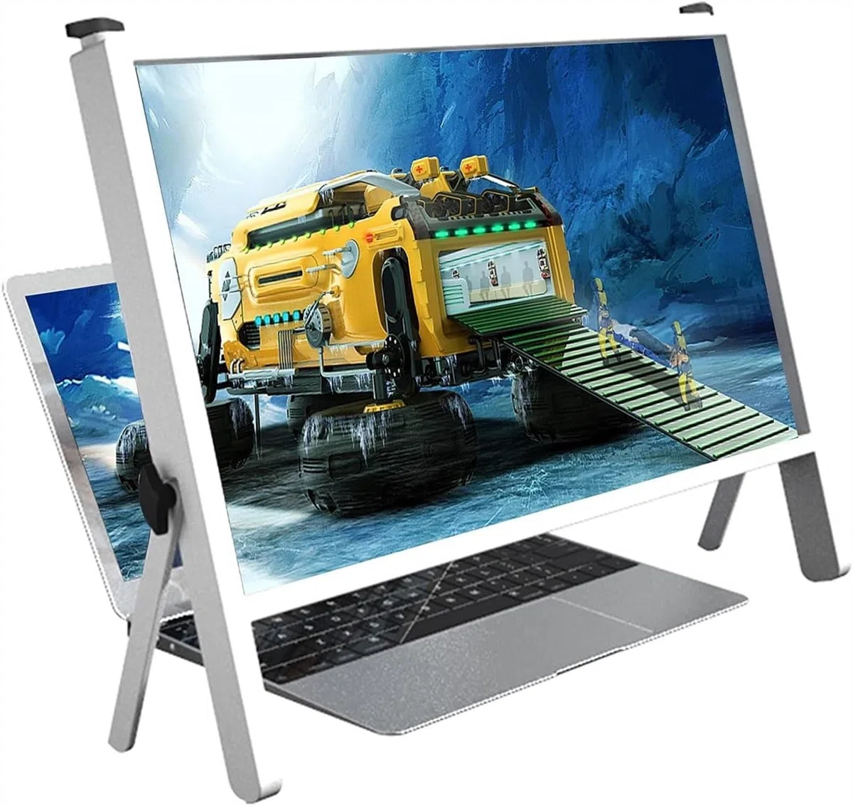 Pellicola Protettiva per Schermo Portatile da 21 Pollici, Supporto per Schermo per Computer Blu-Ray Ultra-Trasparente, Amplificatore di Lettura 3X, Portatile