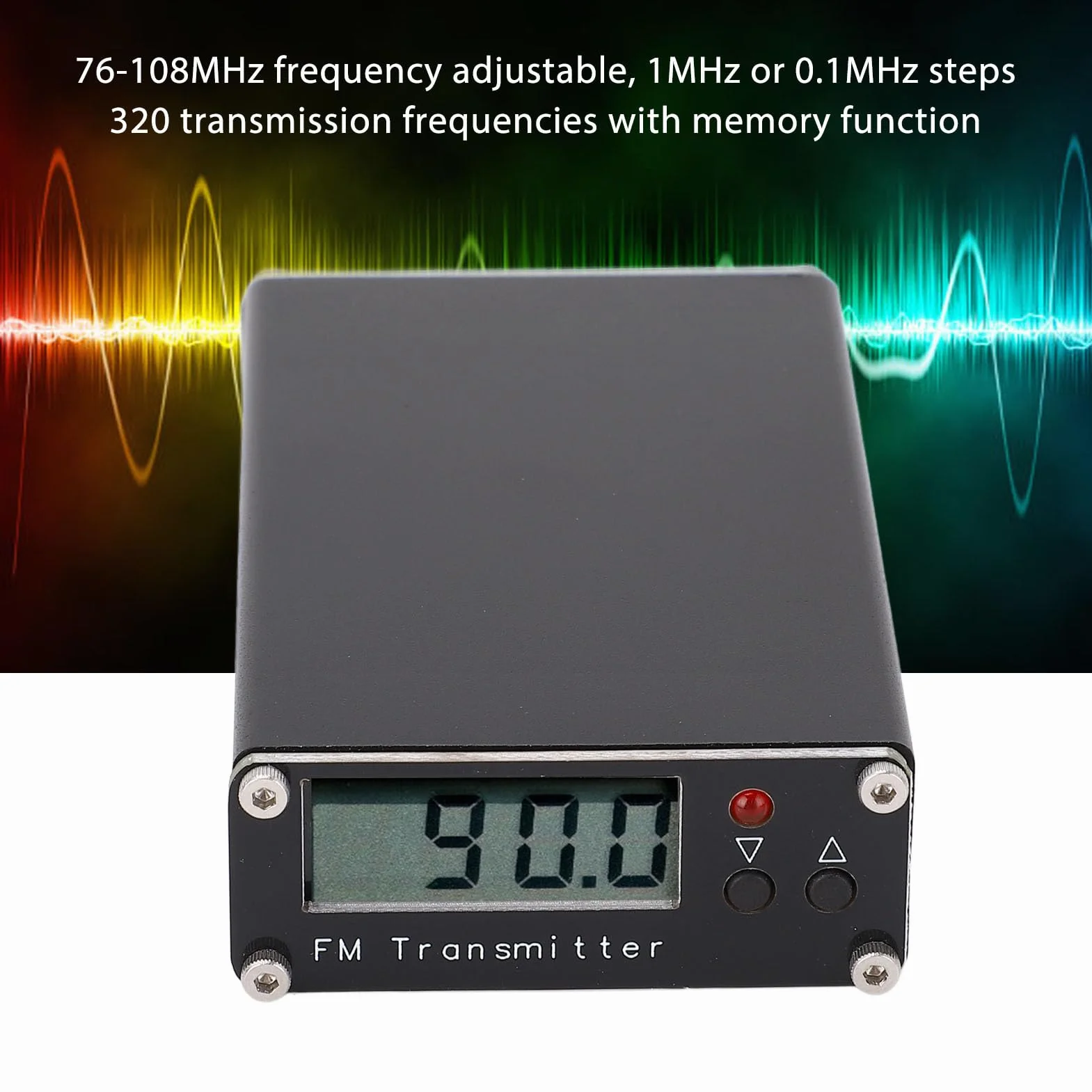 Cryfokt Trasmettitore FM a Lungo Raggio 2000 M, Stazione Radio FM Stereo con Jack Audio da 3,5 Mm, da 76 a 108 MHz, per Chiesa, Drive-in, Cinema, Parcheggio, Scuola, Supermercato