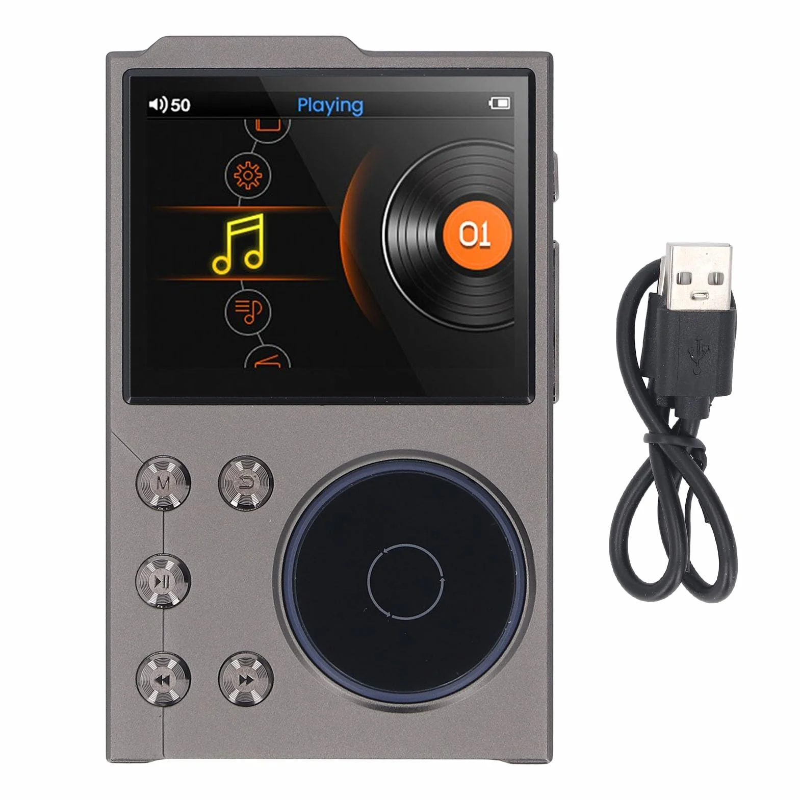 Lettore Musicale Digitale Portatile Bluetooth 5.3 Suono Lossless Ad Alta Risoluzione per L'ascolto in Movimento Lega di Zinco 2,4 Pollici