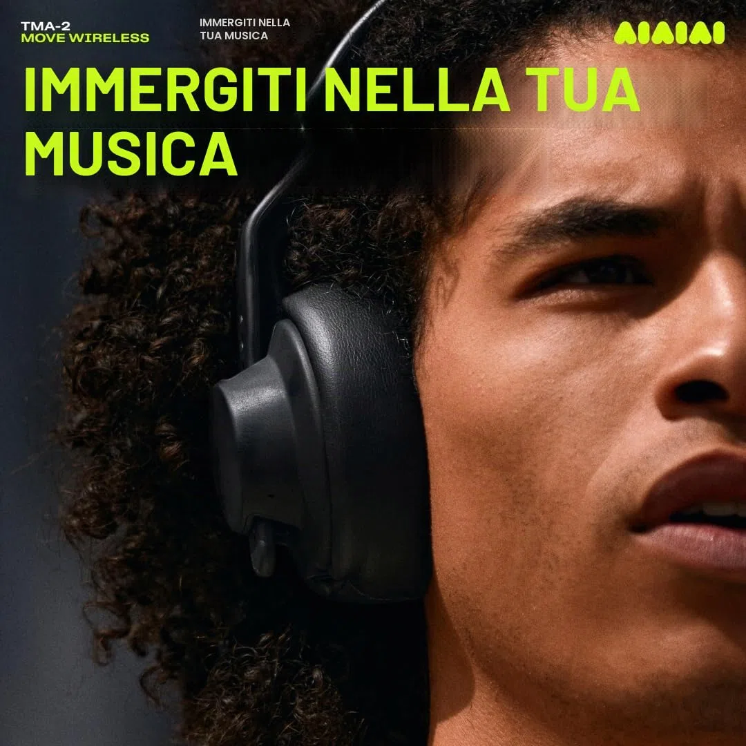 AIAIAI TMA-2 Move Wireless, cuffie Bluetooth versatili con suono ricco e naturale, cuscinetti in memory foam, 40 ore di autonomia e design modulare con parti sostituibili