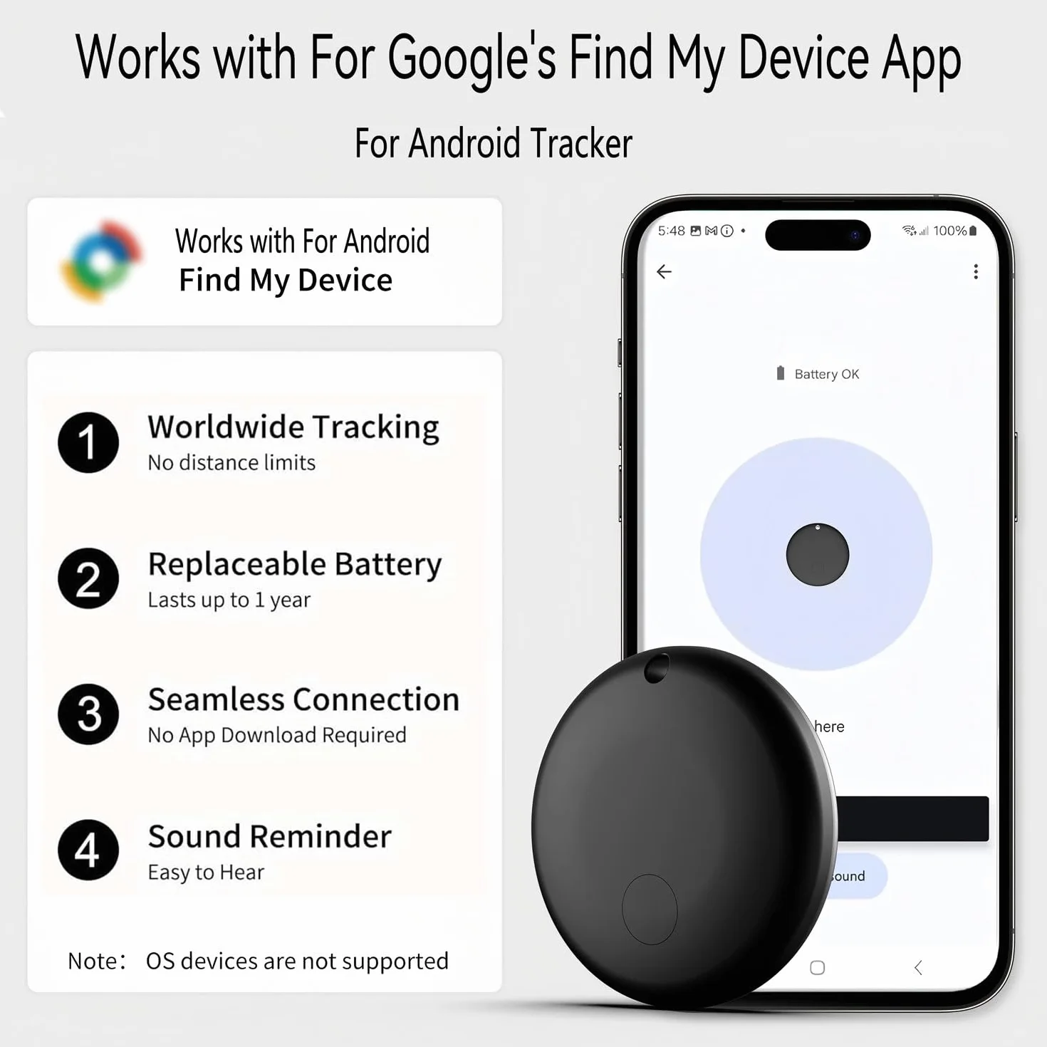 Mini GPS tracker per veicoli, localizzatore nascosto per veicoli, tracker veicoli senza abbonamento, compatibile con "Find My", smart tag con audio per bambini, chiavi, cani, bagagli, borse (An