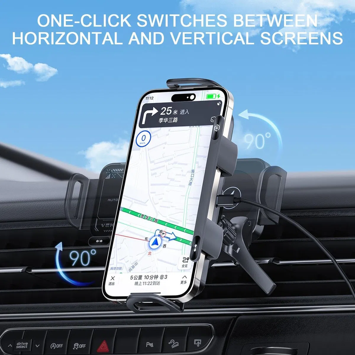 Caricatore Wireless Auto Supporto per Cellulare in Auto | Supporto Smartphone Auto Caricabatterie 15W Doppia Bobina