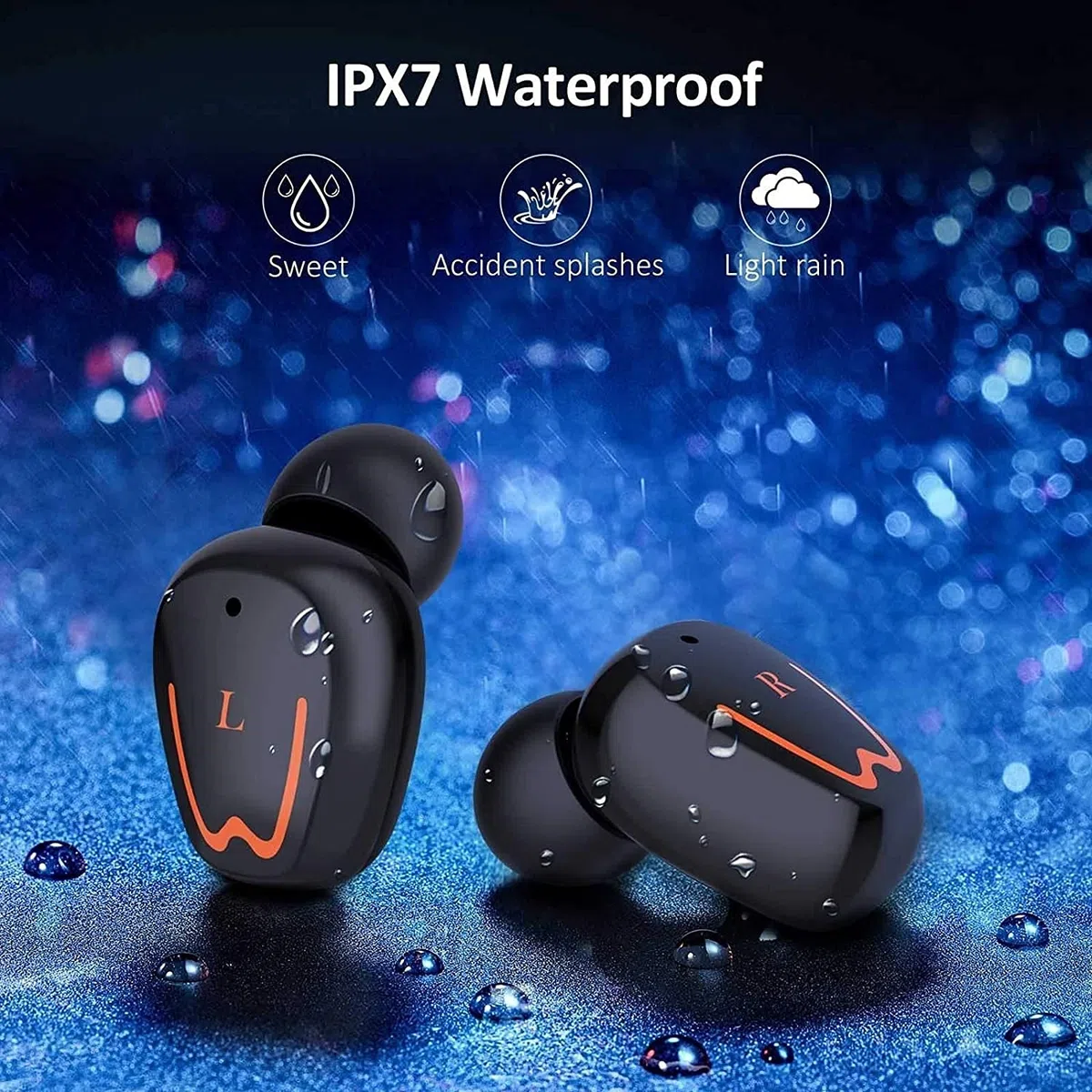 LIIAV Auricolari wireless vere, auricolari Bluetooth 5.0 in-orecchio con cabina di ricarica Chiamate stereo facili da accoppiamento/microfoni integrati / IPX6. Sudata for sport, allenamento, palestr