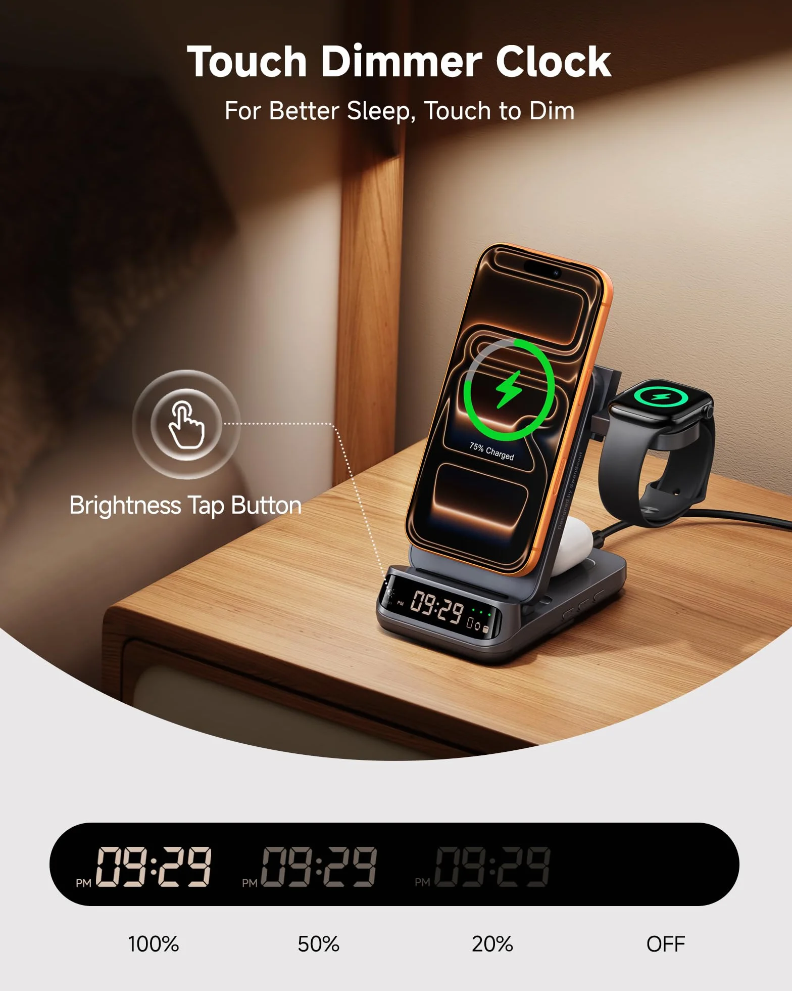 Supporto caricabatterie wireless 3 in 1 da 25 W, compatibile con MagSafe, stazione di ricarica magnetica da viaggio pieghevole con orologio per iPhone 17/16/15, Apple Watch, Air Pods, SwanScout 708M