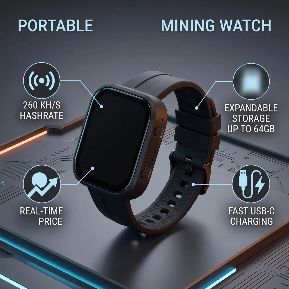 Luocute Orologio con connettività WiFi 2,4 GHz, Dispositivo Indossabile per Monitoraggio Digitale, for Uso Quotidiano e Tecnologia Personale