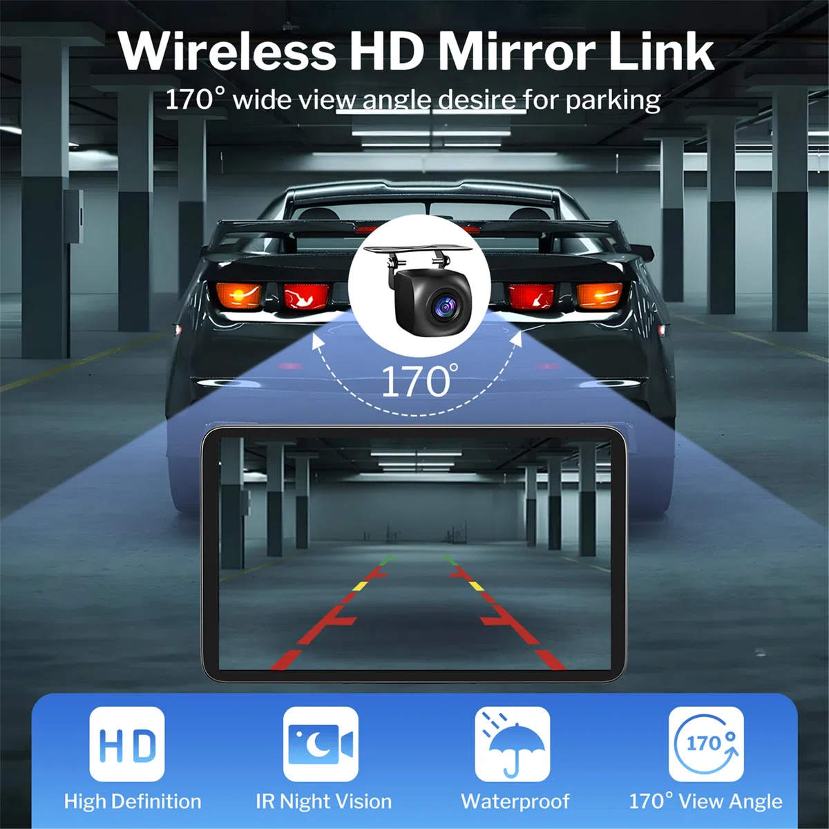 Carplay Android Auto Display 7 pollici Touch Screen Car Play Schermo con telecamera di retromarcia, autoradio Carplay con siri/Googlee Assistant, GPS Navigation, Bluetooth, Mirror Link